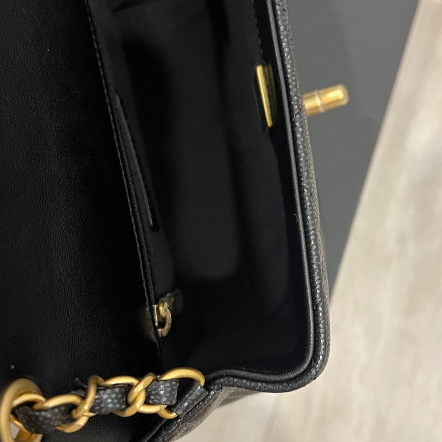 Chanel 22p荔枝牛皮方胖 square mini-8