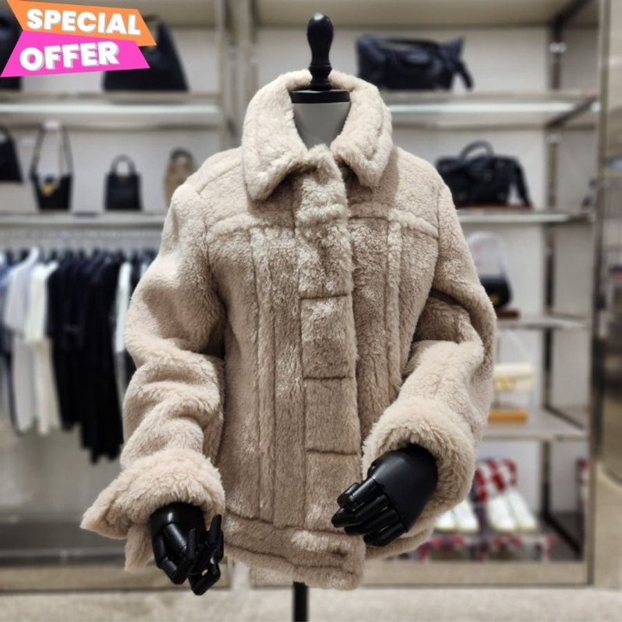 🧧新年特價活動🧧Max Mara 短款 Teddino 泰迪短大衣 - 羊駝毛與羊毛混紡打造的奢華短外套 沙色 EU 38/40/42-0