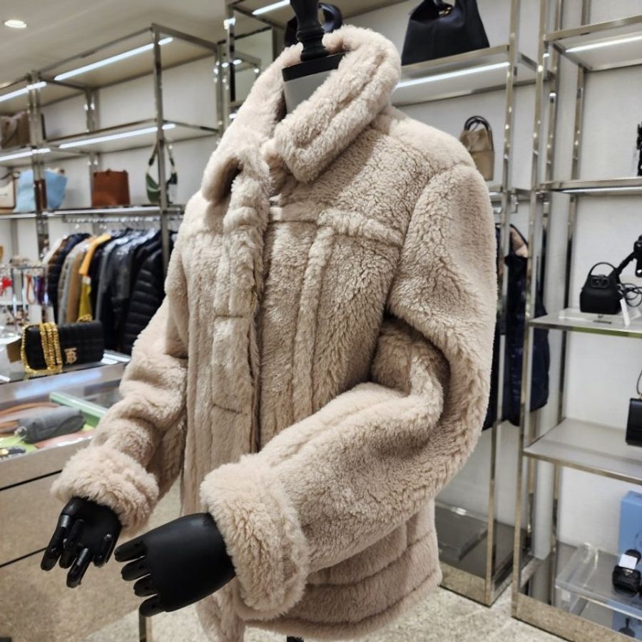 🧧新年特價活動🧧Max Mara 短款 Teddino 泰迪短大衣 - 羊駝毛與羊毛混紡打造的奢華短外套 沙色 EU 38/40/42-1