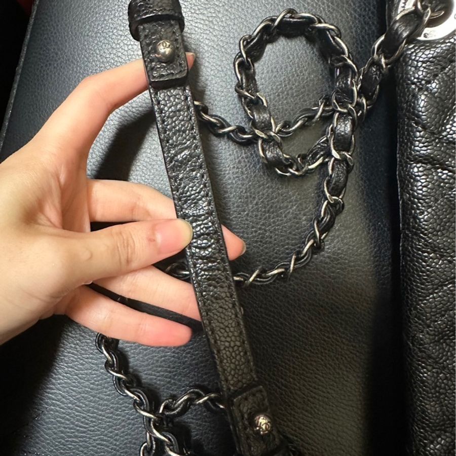 Chanel Cf30黑銀荔枝牛皮雙鏈單蓋🖤🈶標🈶卡-27