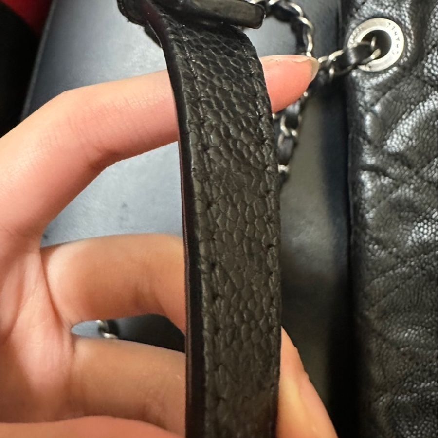 Chanel Cf30黑銀荔枝牛皮雙鏈單蓋🖤🈶標🈶卡-29
