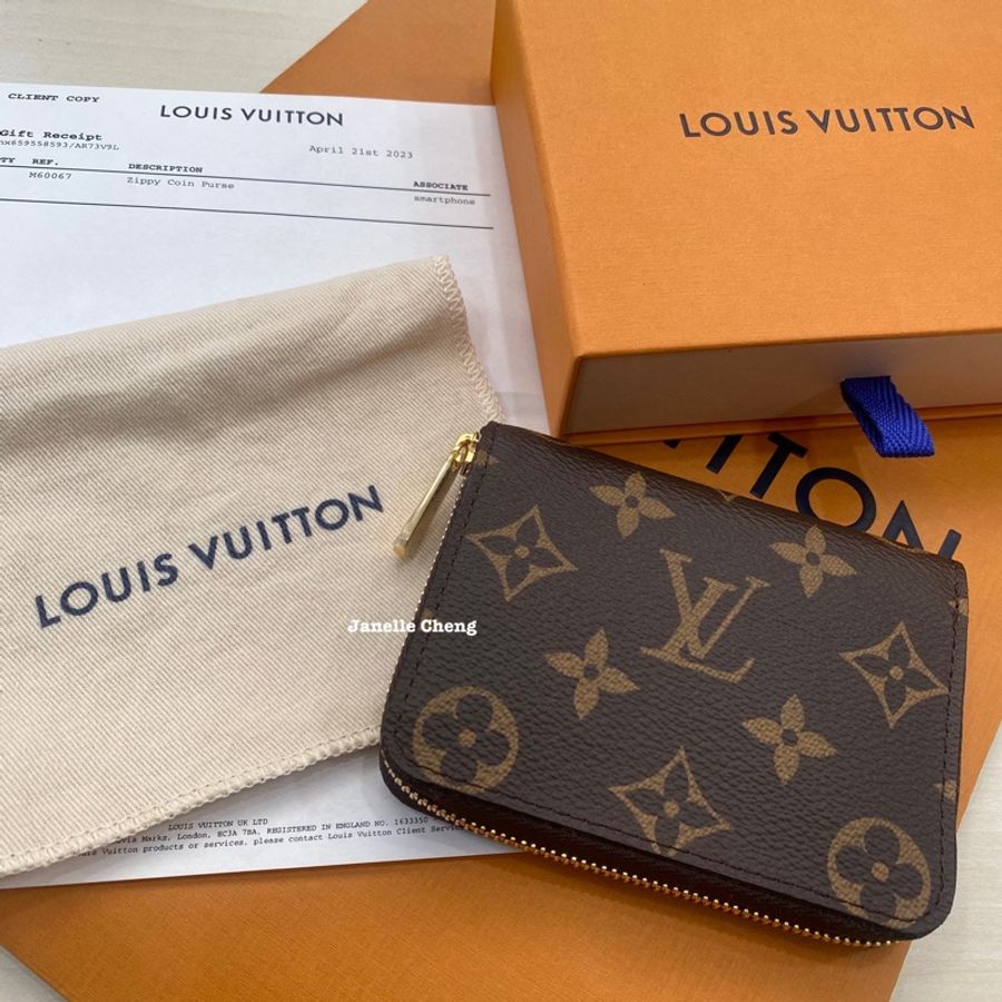全新全配 🇬🇧英國官網購入 法國製 LV Louis Vuitton ZIPPY M60067經典老花 拉鍊零錢包-0