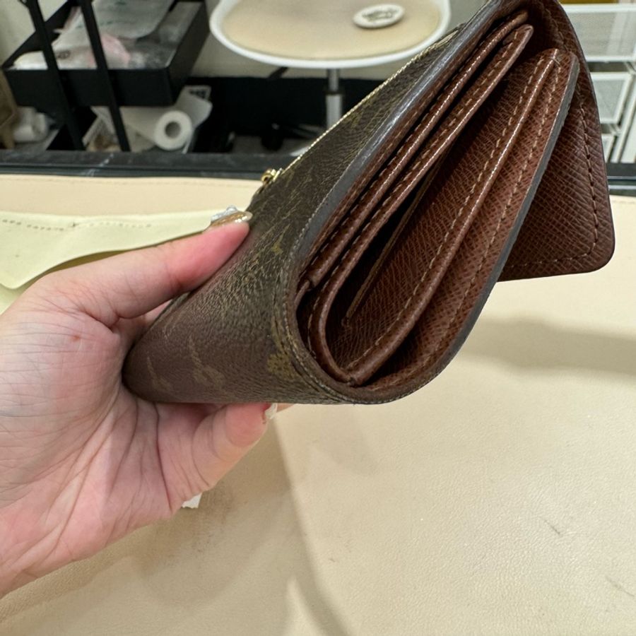 LV LOUIS VUITTON 曼哈頓 中夾 短夾 古董包-10