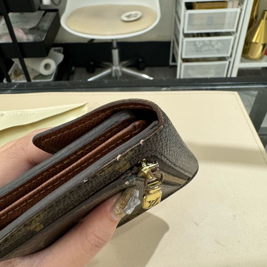 LV LOUIS VUITTON 曼哈頓 中夾 短夾 古董包-28