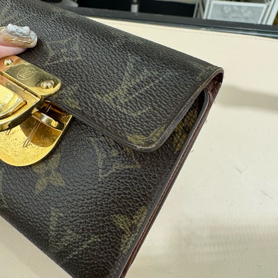 LV LOUIS VUITTON 曼哈頓 中夾 短夾 古董包-30