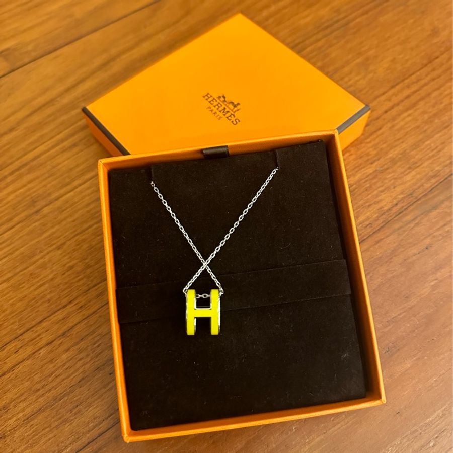 HERMES 黃H POP項鍊-3