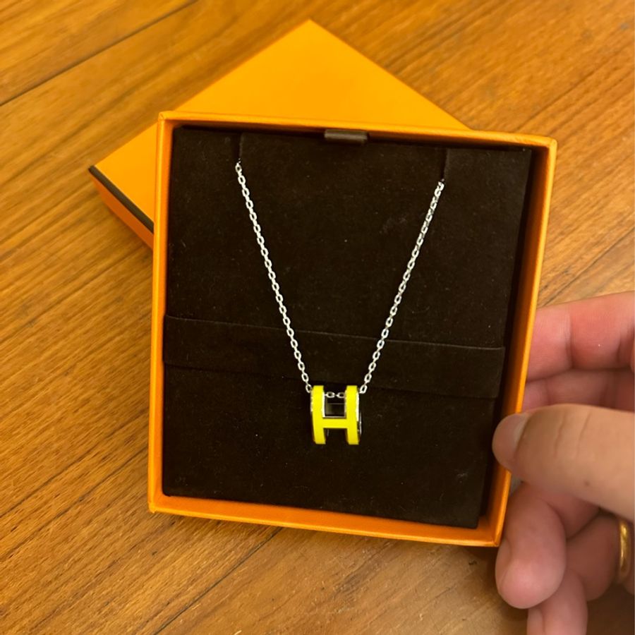 HERMES 黃H POP項鍊-4