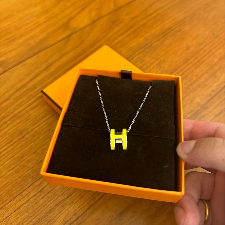 HERMES 黃H POP項鍊-8