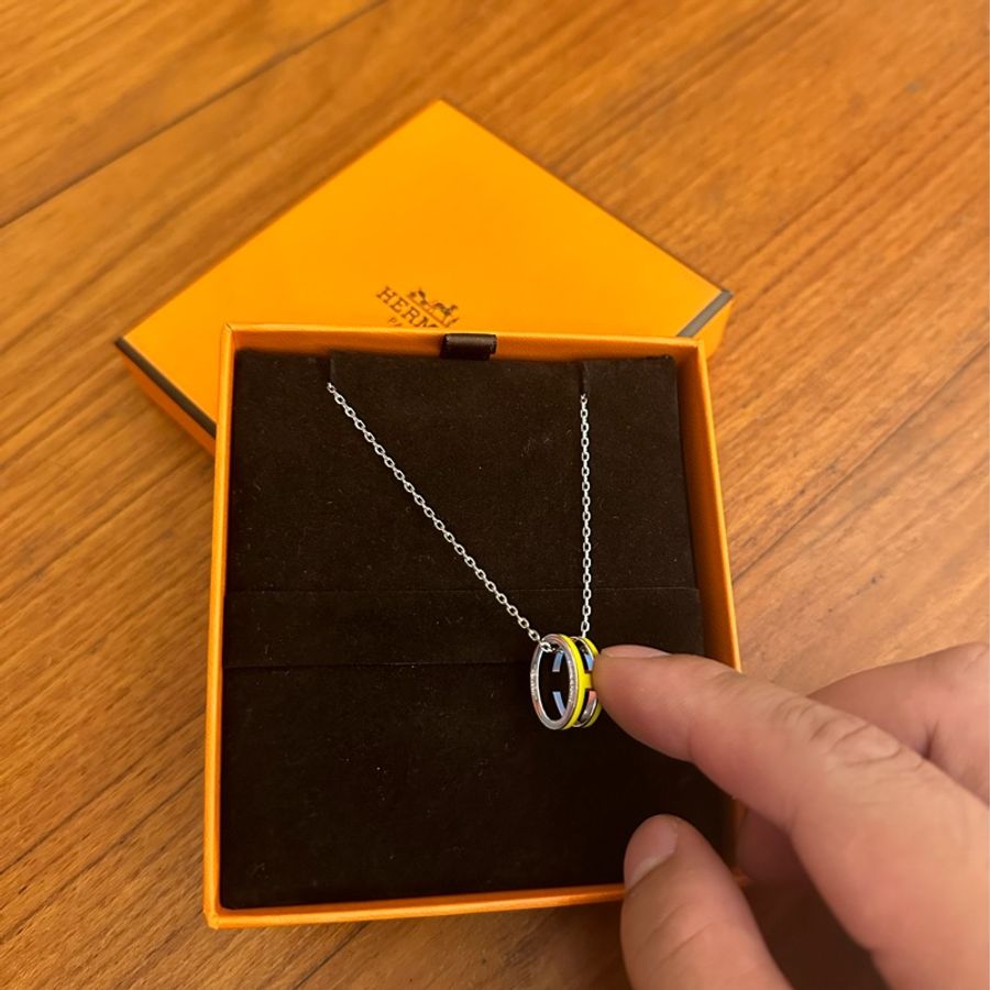 HERMES 黃H POP項鍊-12