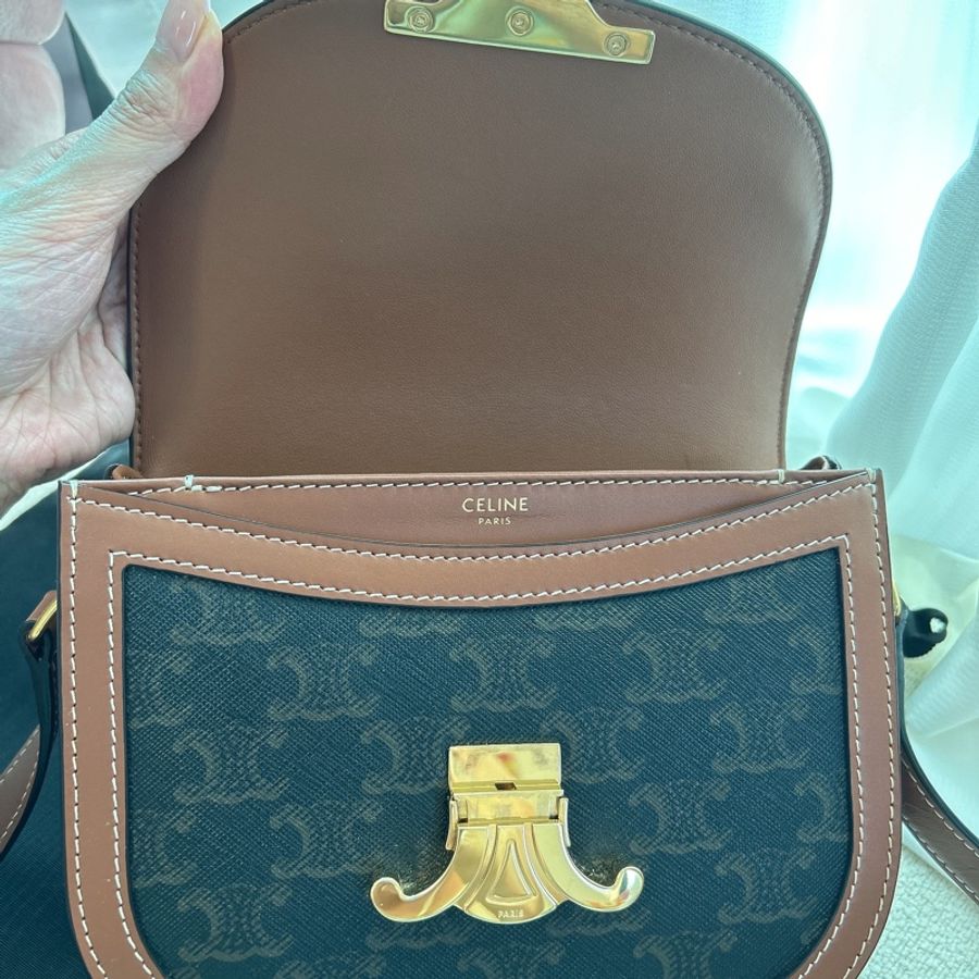 Celine Triomphe Teen Besace With Border (Tan color)-1