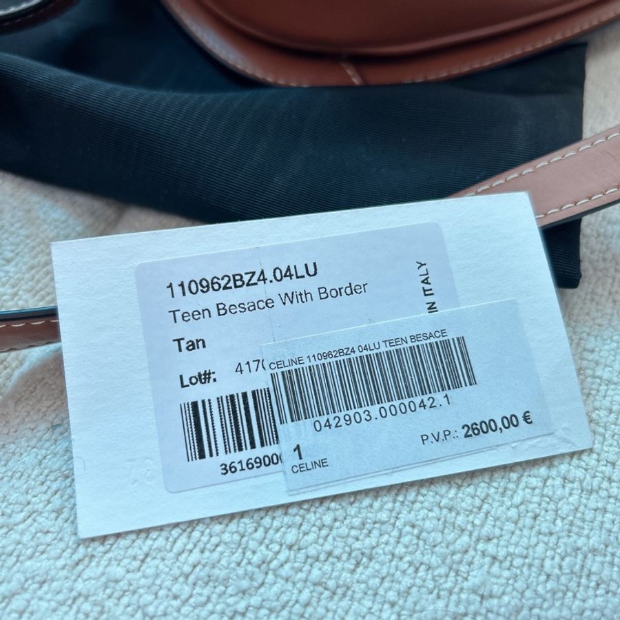Celine Triomphe Teen Besace With Border (Tan color)-11