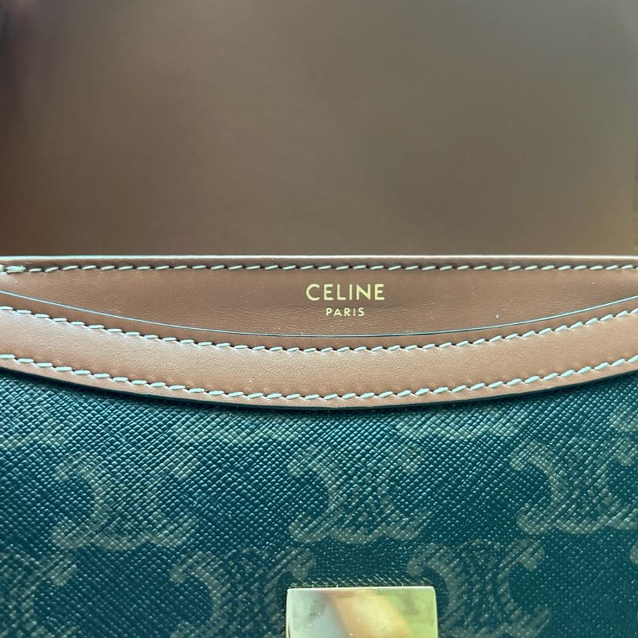 Celine Triomphe Teen Besace With Border (Tan color)-14