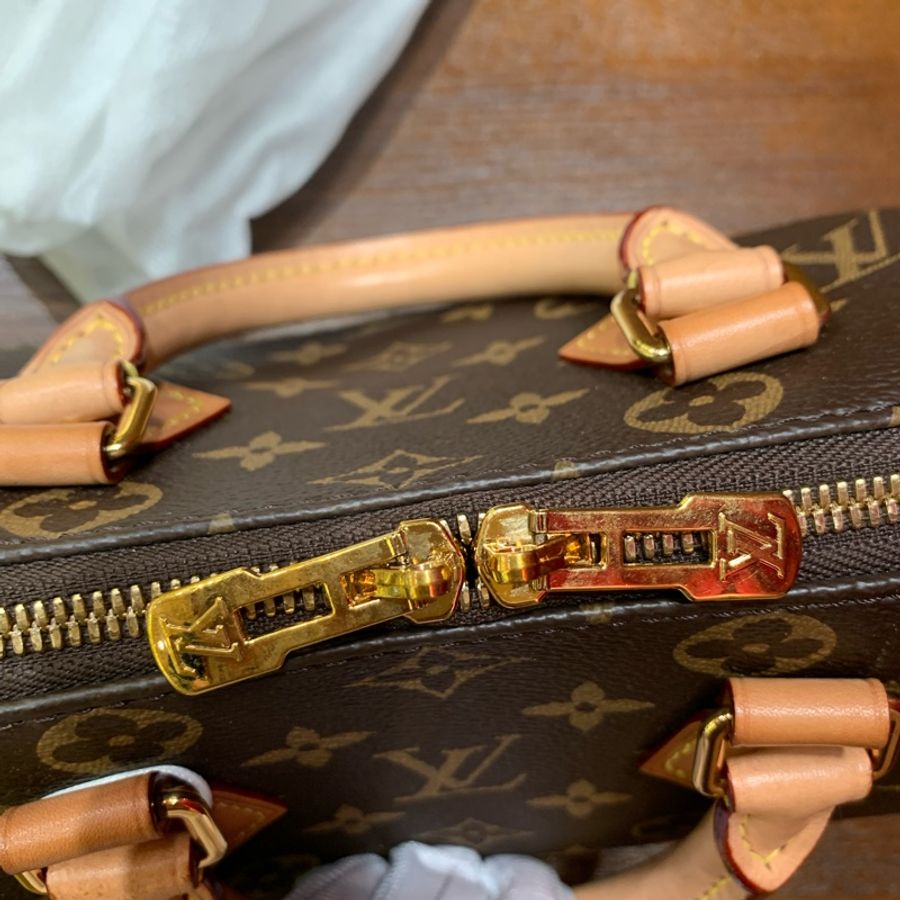 Louis VUITTON speedy 20老花配寛肩帶芯片款-9