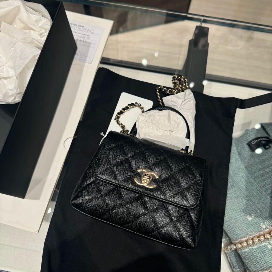 Chanel 香奈兒 mini coco handle 24k 黑金-2