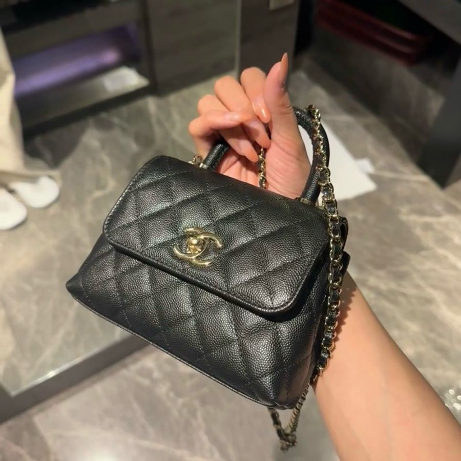 Chanel 香奈兒 mini coco handle 24k 黑金-4