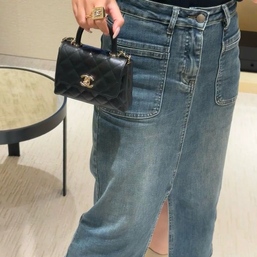 Chanel 香奈兒 mini coco handle 24k 黑金-7