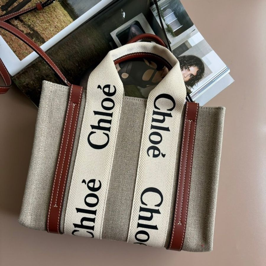 ::CHLOE:: WOODY 深咖皮革小款手提托特 TOTE (小)-0