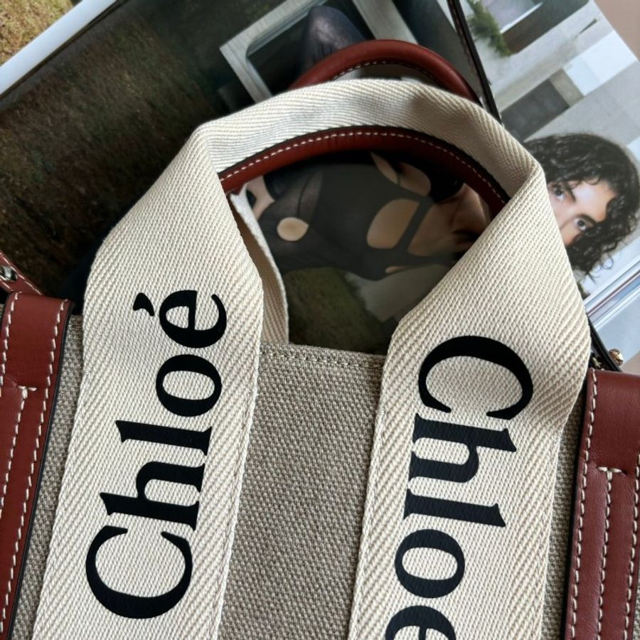 ::CHLOE:: WOODY 深咖皮革小款手提托特 TOTE (小)-1