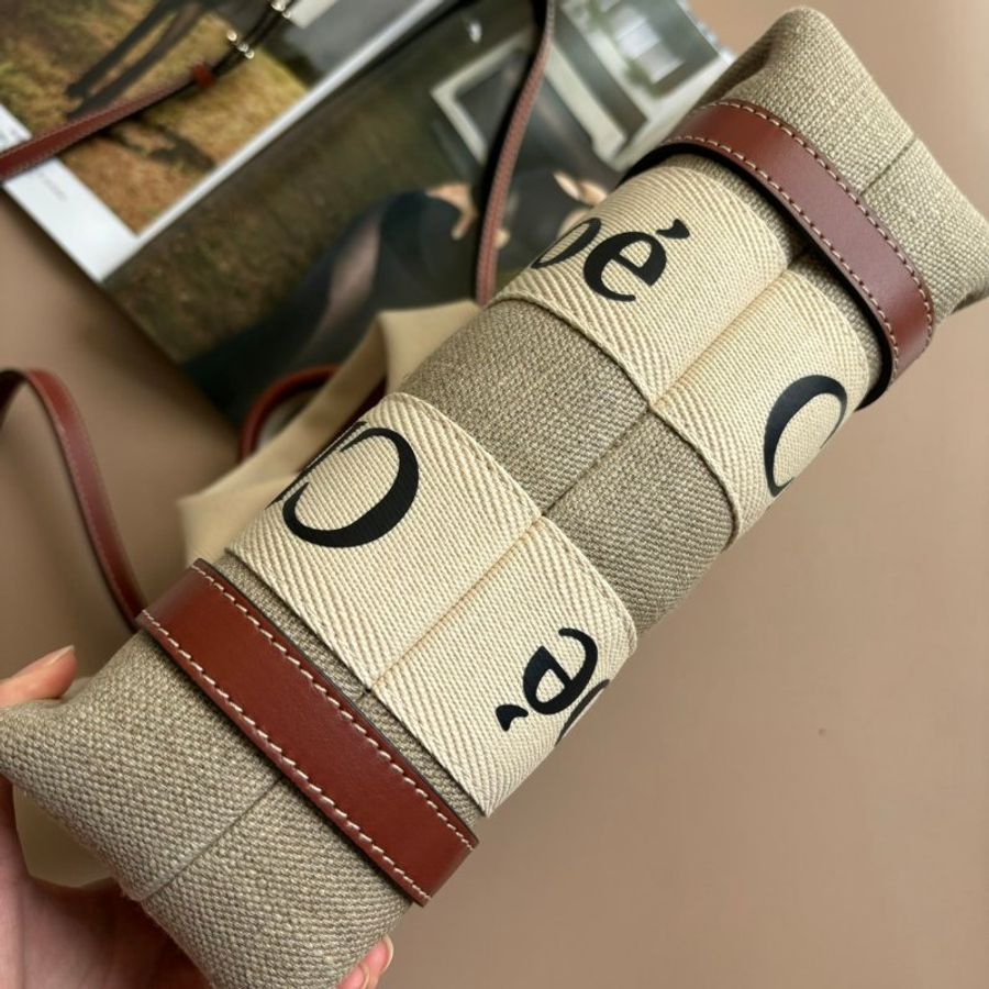 ::CHLOE:: WOODY 深咖皮革小款手提托特 TOTE (小)-3