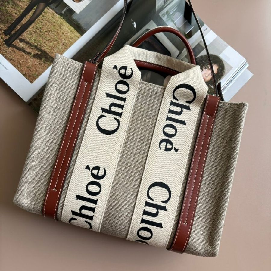 ::CHLOE:: WOODY 深咖皮革小款手提托特 TOTE (小)-4