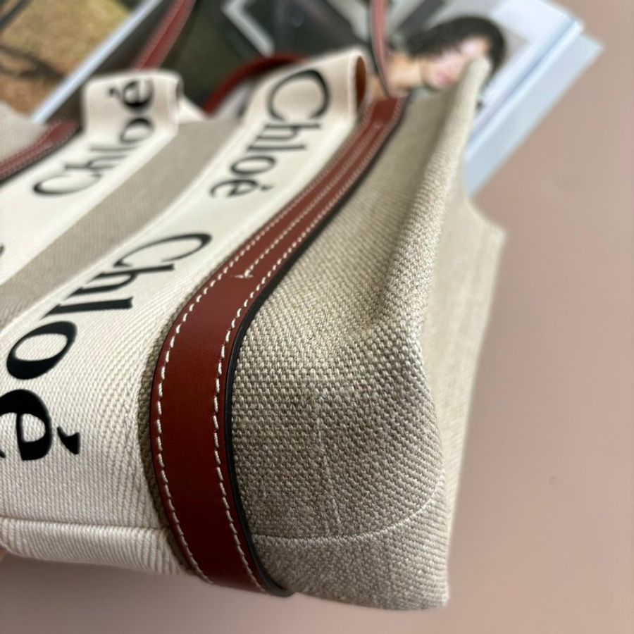 ::CHLOE:: WOODY 深咖皮革小款手提托特 TOTE (小)-5