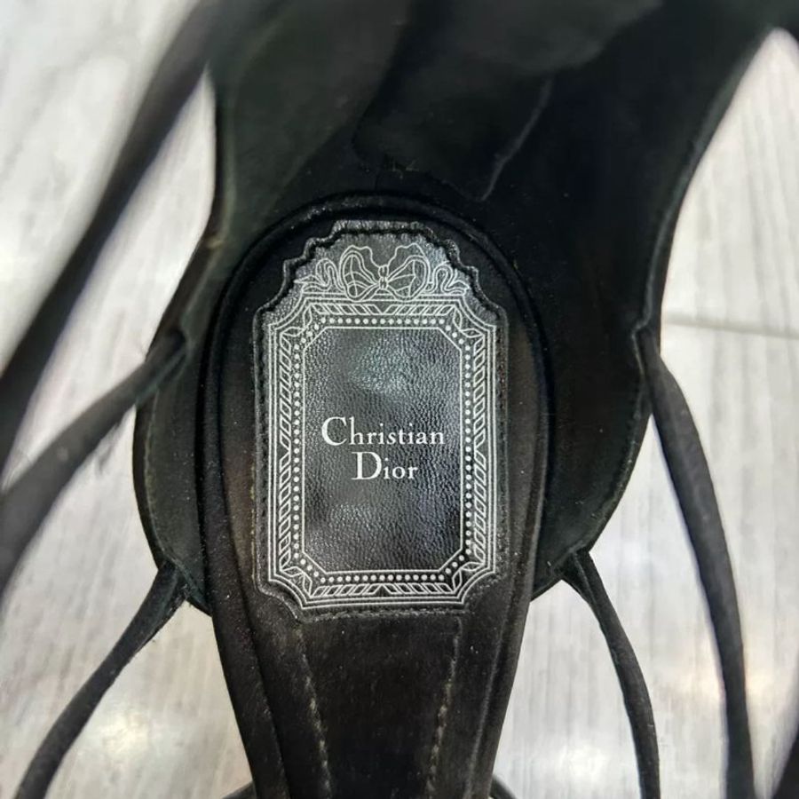 Dior 迪奥緞面星星黑色高跟鞋 尺寸36碼 穿沒幾次整體很新-5