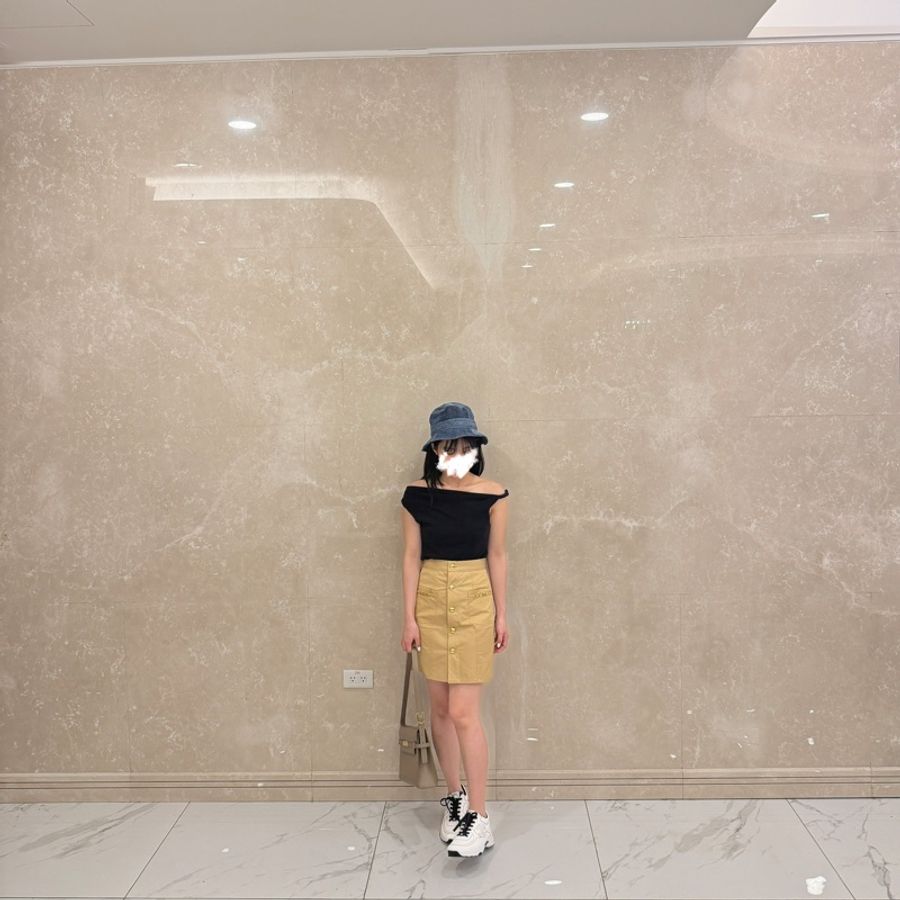 Celine 卡其短裙 鎖鍊款-8