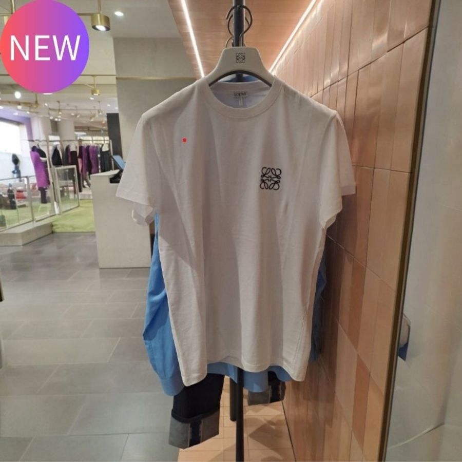 Loewe 男士常規版型短袖棉T 上衣 L/XL - 簡約設計與Anagram刺繡的完美結合《當季專櫃正售★全新商品 》-0