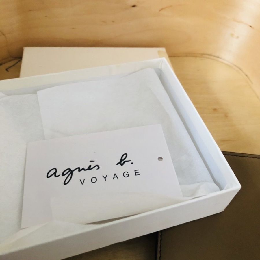 正品現貨 Agnes b 男性 真皮皮夾 卡夾 牛皮 咖啡色 agnes.b 有盒子-7