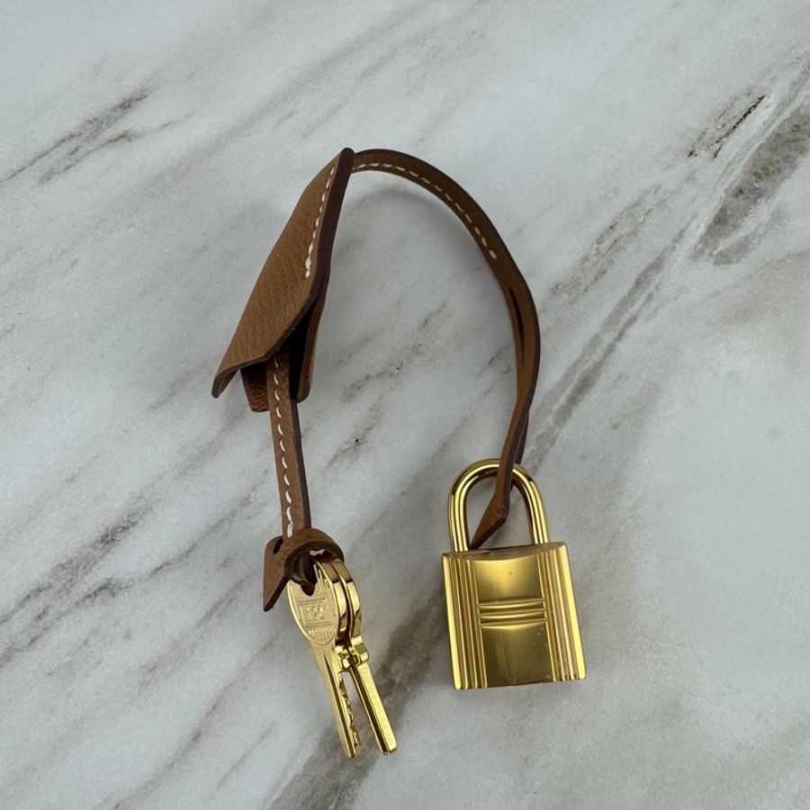 Hermès Kelly25 Epsom 外縫 37 Gold 金棕金釦-14