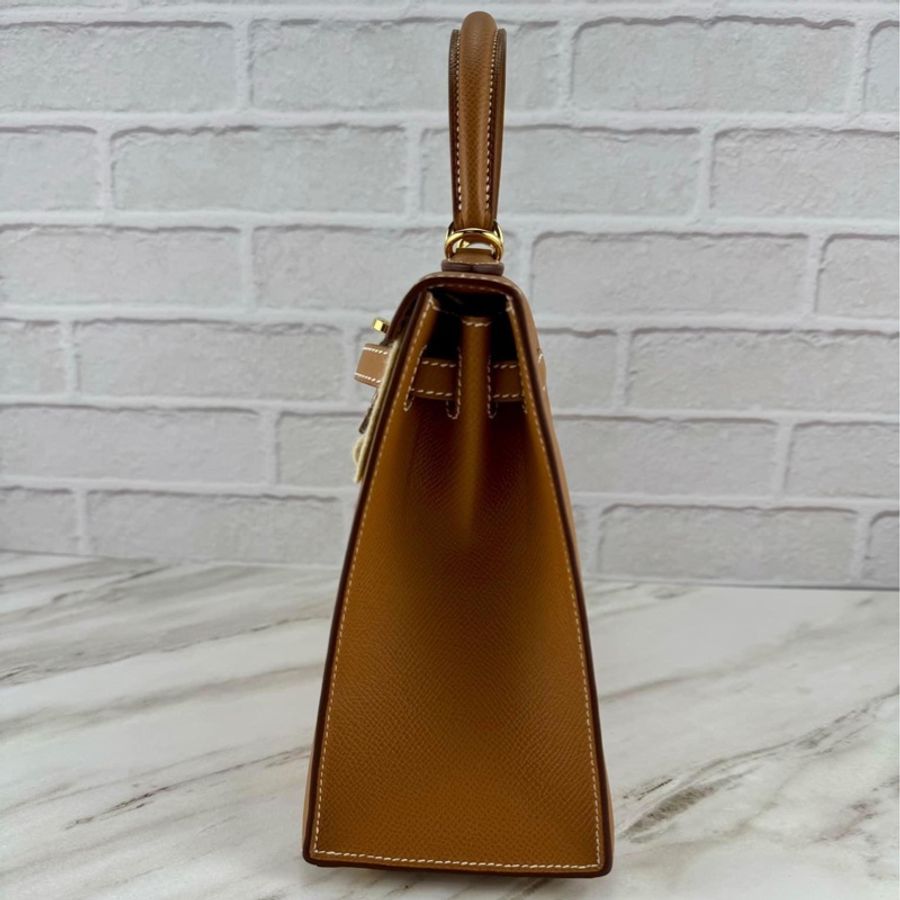 Hermès Kelly25 Epsom 外縫 37 Gold 金棕金釦-18