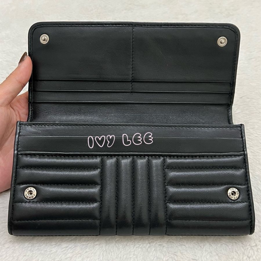 PRADA DIAGRAM長夾 錢包 軟式小牛皮 皮夾1MH132 經典黑 銀釦 翻蓋 二手精品-3