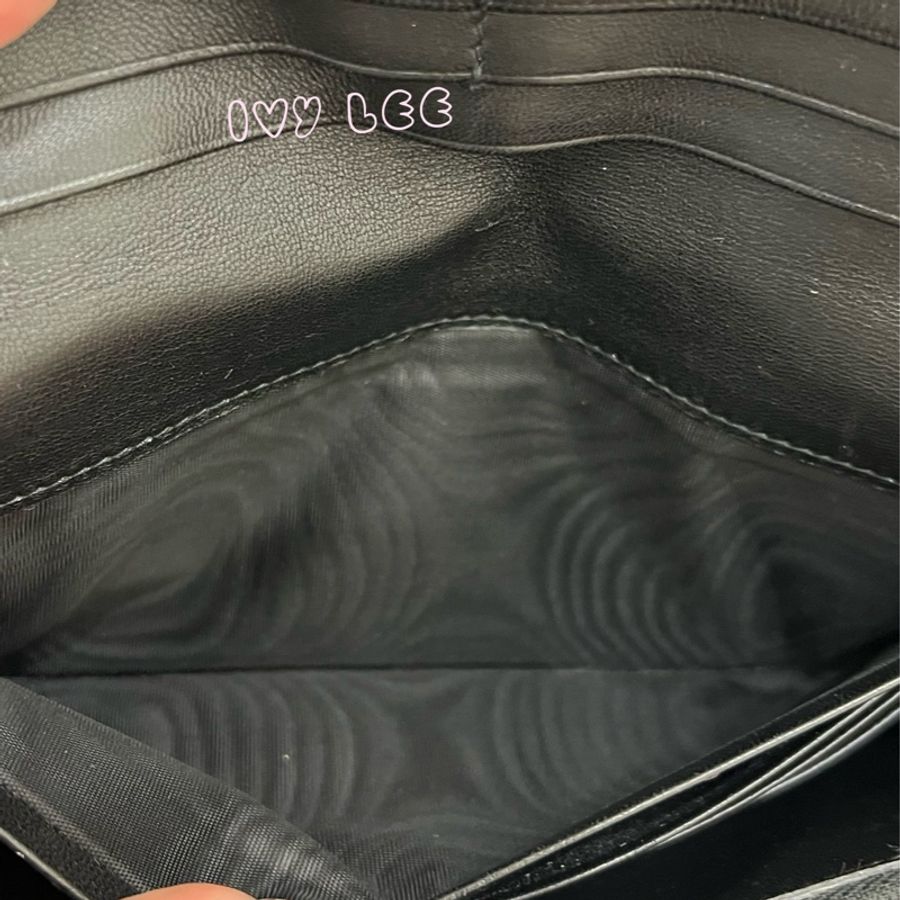 PRADA DIAGRAM長夾 錢包 軟式小牛皮 皮夾1MH132 經典黑 銀釦 翻蓋 二手精品-6