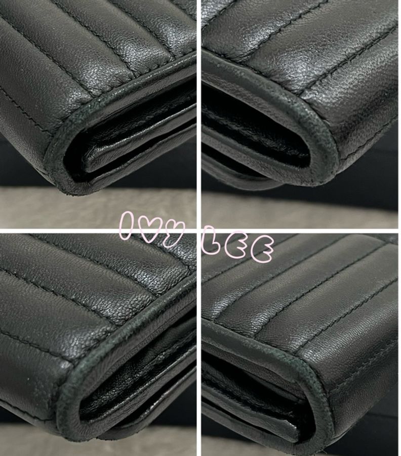 PRADA DIAGRAM長夾 錢包 軟式小牛皮 皮夾1MH132 經典黑 銀釦 翻蓋 二手精品-20