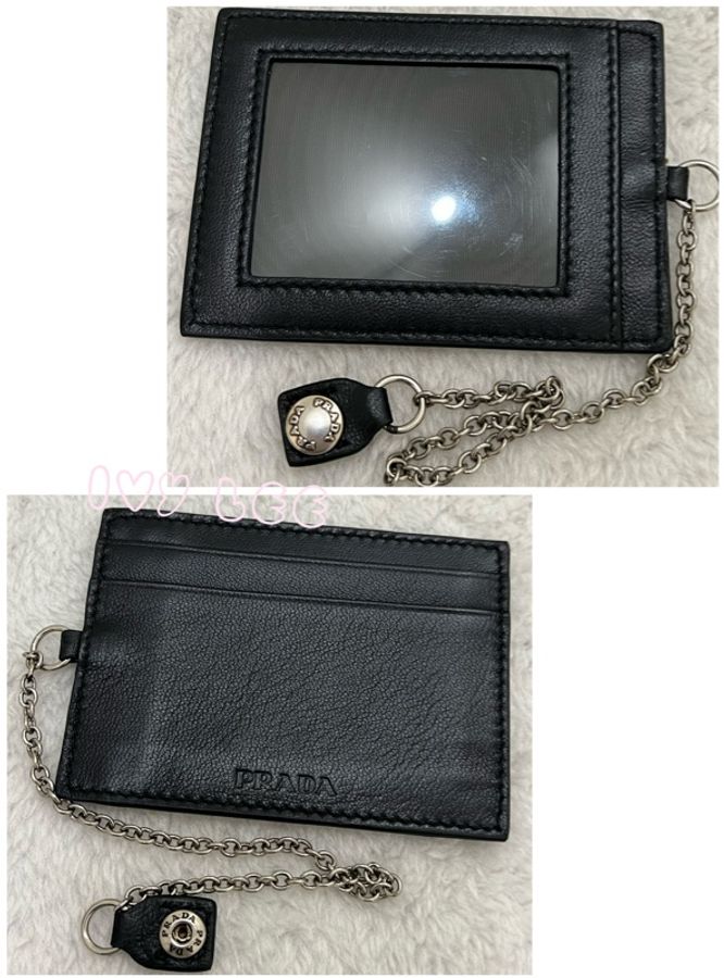 PRADA DIAGRAM長夾 錢包 軟式小牛皮 皮夾1MH132 經典黑 銀釦 翻蓋 二手精品-22