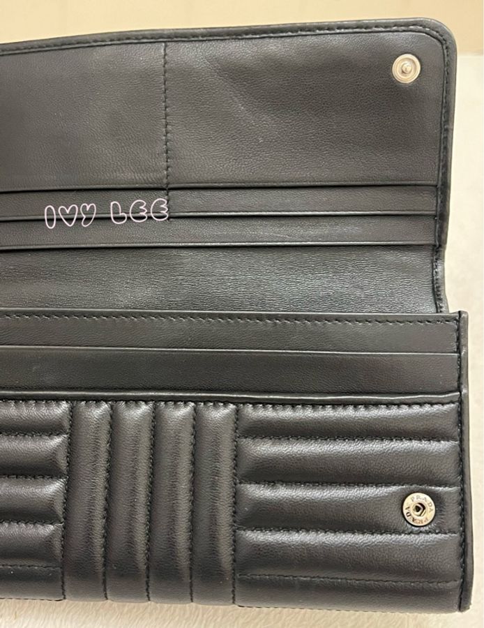 PRADA DIAGRAM長夾 錢包 軟式小牛皮 皮夾1MH132 經典黑 銀釦 翻蓋 二手精品-26