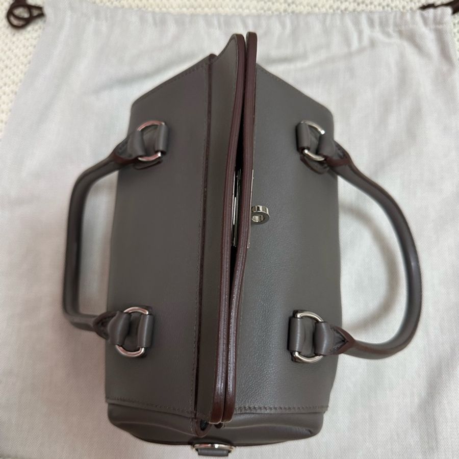 Hermes Toolbox 20灰色銀扣愛馬仕牛奶盒Evercolor Etain-15