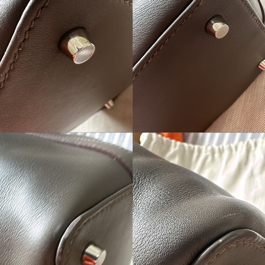Hermes Toolbox 20灰色銀扣愛馬仕牛奶盒Evercolor Etain-18