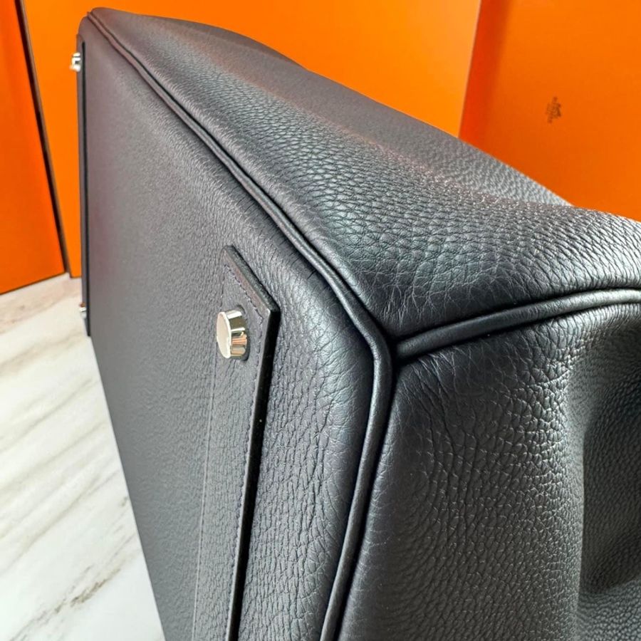Hermès HAC Birkin 40 Caban黑藍色 三拼色銀釦 經典柏金包-9