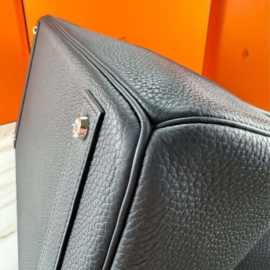 Hermès HAC Birkin 40 Caban黑藍色 三拼色銀釦 經典柏金包-10