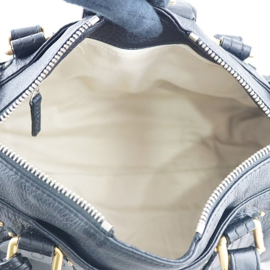CHLOE Paddington bag 黑色牛皮鎖頭包 手提包 肩背包-14