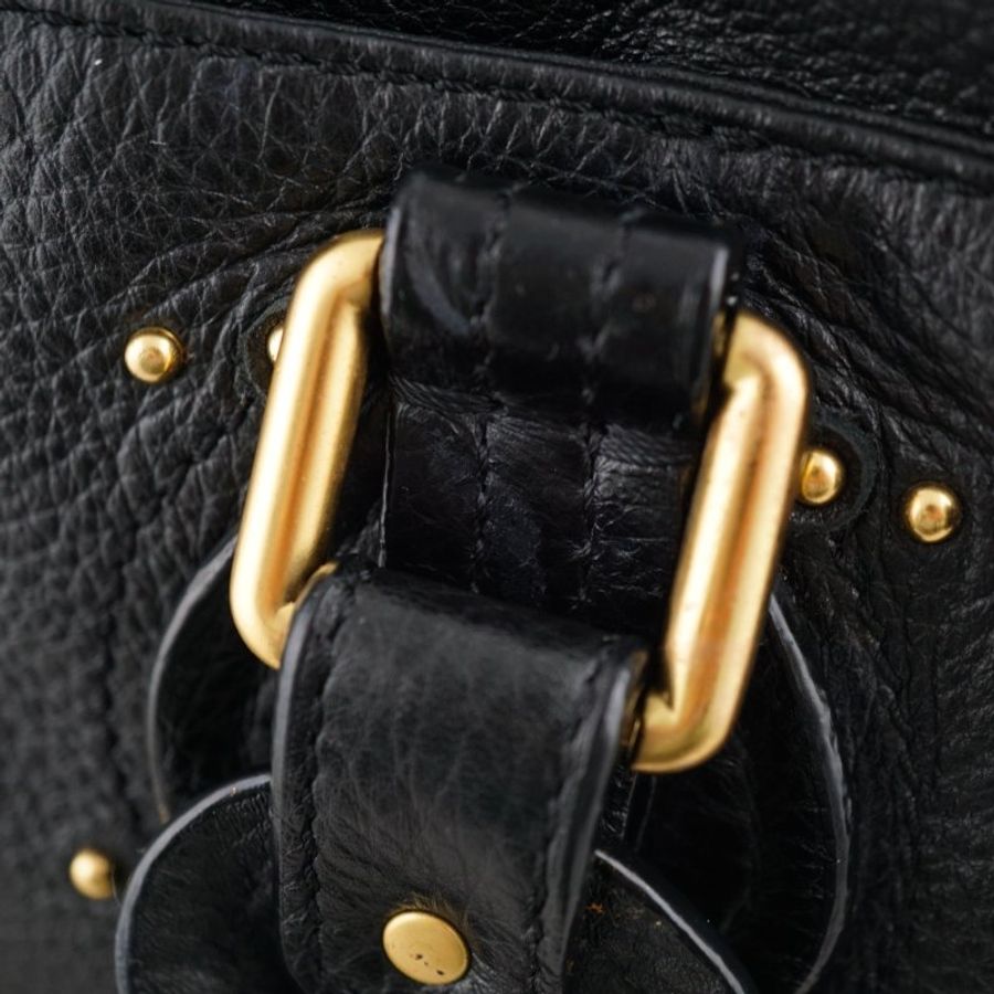 CHLOE Paddington bag 黑色牛皮鎖頭包 手提包 肩背包-18
