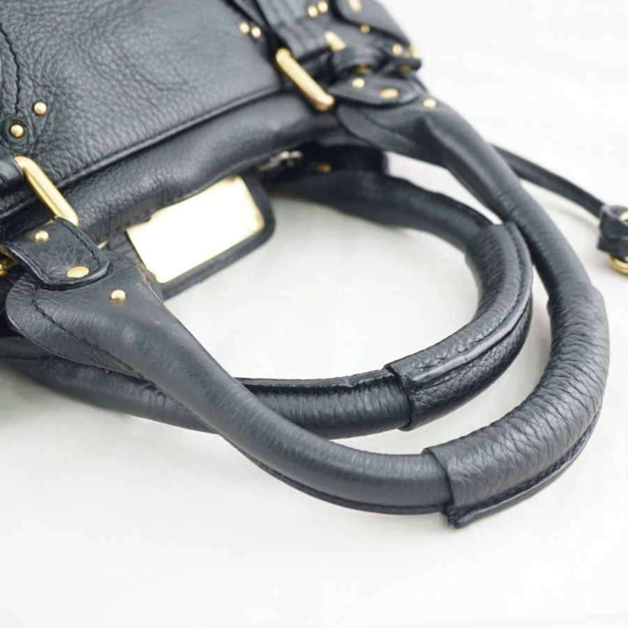 CHLOE Paddington bag 黑色牛皮鎖頭包 手提包 肩背包-22