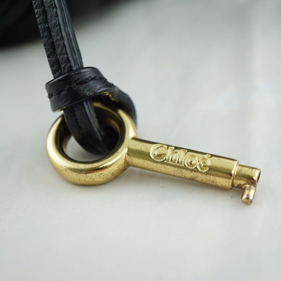 CHLOE Paddington bag 黑色牛皮鎖頭包 手提包 肩背包-24