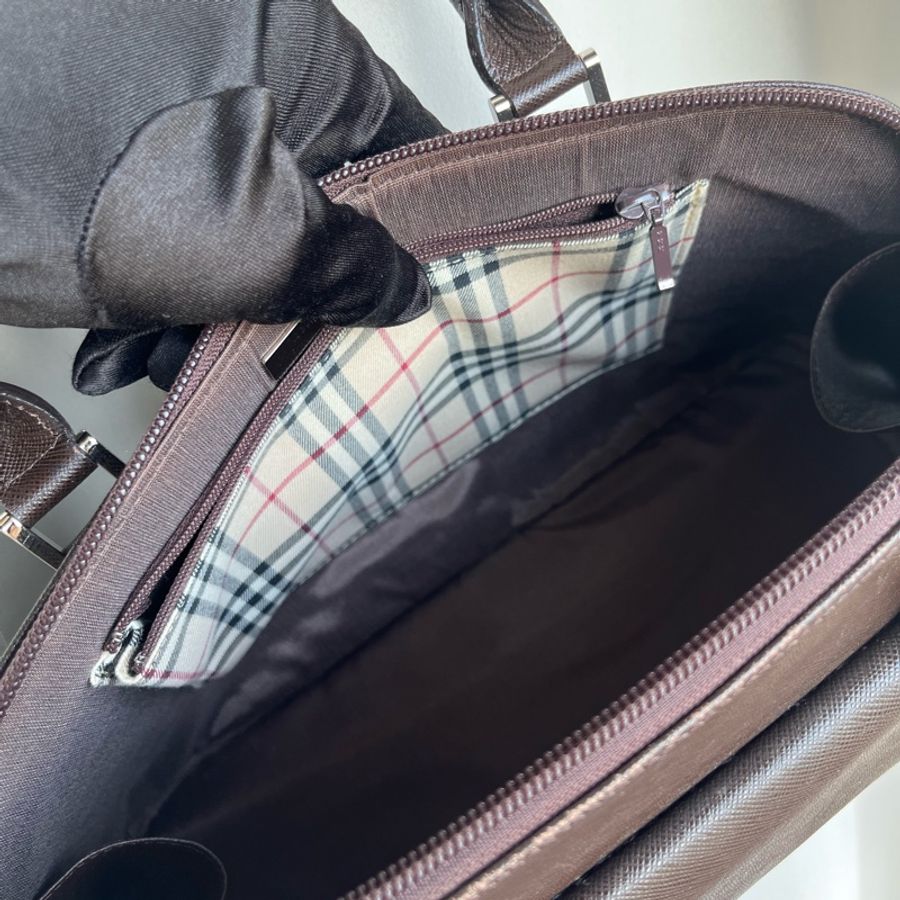 Burberry 貝殼包 牛皮斜紋 手提包 肩背包-18