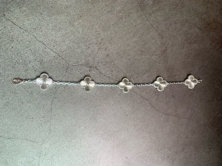 VCA梵克雅寶18k白金鐳射五花手鍊-2