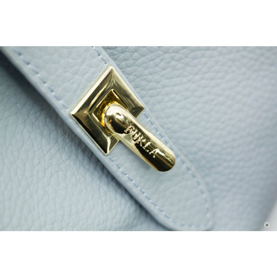 Furla Pebble Leather Pale Blue Small Tote Bag-8