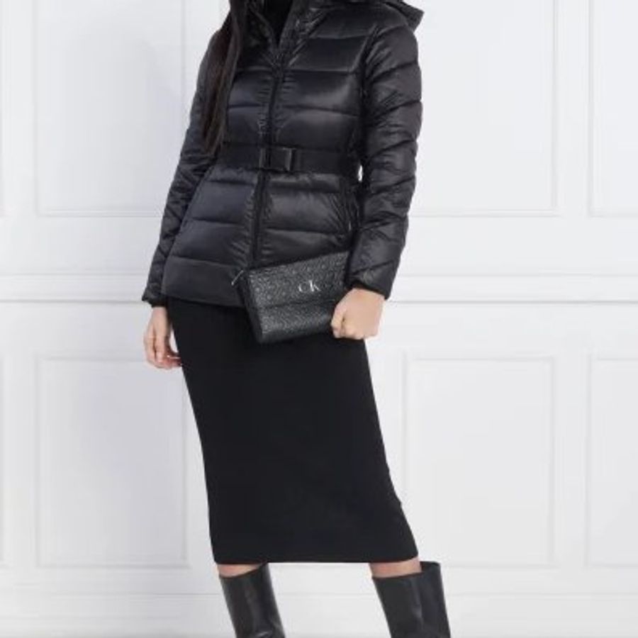 【極新】稀有款 Calvin Klein,CK LOGO壓紋雙層斜背包,肩背包,隨身包,手拿包,女包,逛街包,二手真品,正品,現貨-26