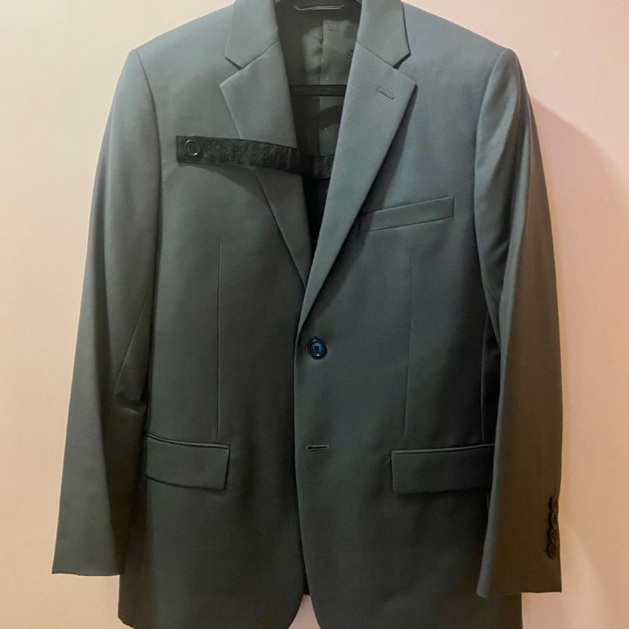Dior grey wool suit with oblique strap 46 西裝-1