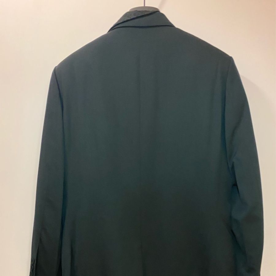 Dior black wool oblique lapel suit 46 西裝-2